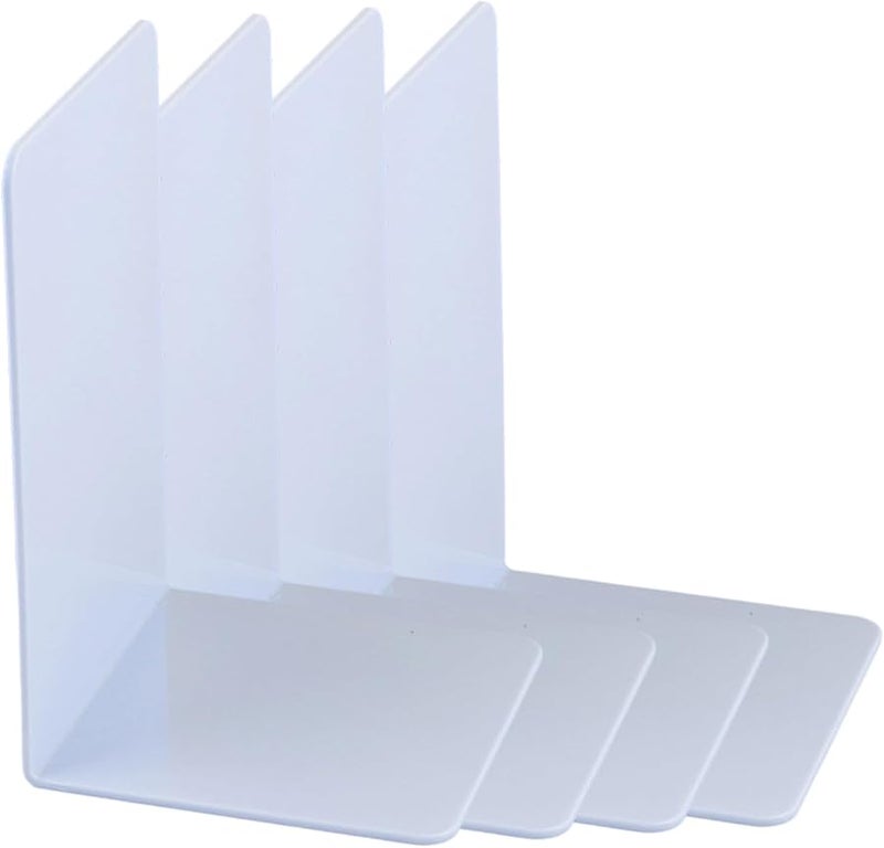 Blue Acrylic Bookends Set Of 4 Decorative Book Holders For Office And Home - Image 1